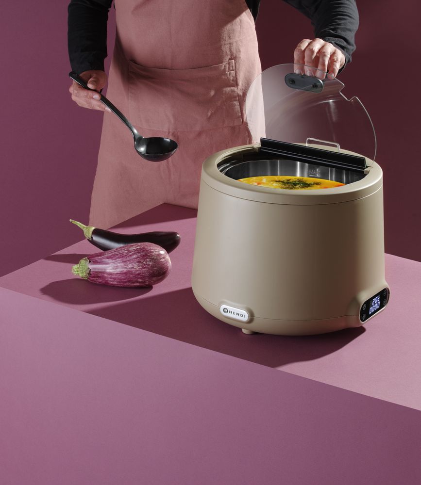 Soepketel HENDI UNIQ, HENDI, designed by Robert Bronwasser, 8L, Beige, 220-240V/500W, ⌀365x(H)325mm