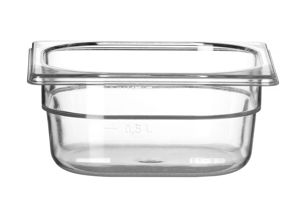 Container GN 1/6 polycarbonaat, HENDI, Profi Line, GN 1/6, 1L, Transparant, 176x162x(H)65mm