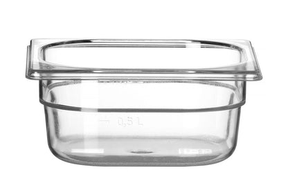 Container GN 1/6 polycarbonaat, HENDI, Profi Line, GN 1/6, 1L, Transparant, 176x162x(H)65mm