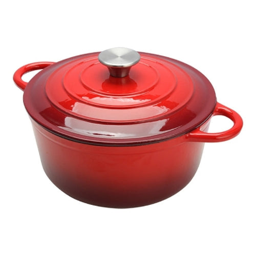 Braadpan Ø24cm - Sunnex - 3,5L - Gietijzer - Rood