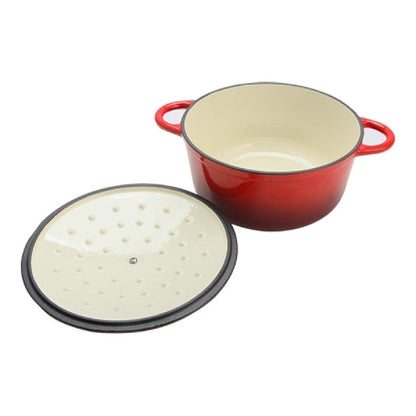 Braadpan Ø24cm - Sunnex - 3,5L - Gietijzer - Rood