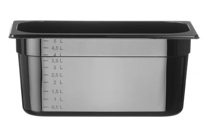 Container GN 1/3 zwart polycarbonaat, HENDI, Profi Line, GN 1/3, 5,7L, Zwart, 325x176x(H)150mm