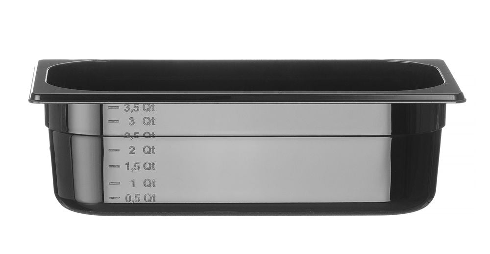 Container GN 1/3 zwart polycarbonaat, HENDI, Profi Line, GN 1/3, 4L, Zwart, 325x176x(H)100mm