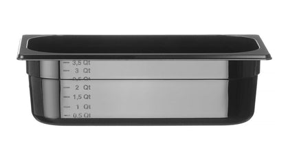 Container GN 1/3 zwart polycarbonaat, HENDI, Profi Line, GN 1/3, 4L, Zwart, 325x176x(H)100mm