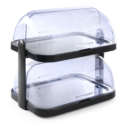 HENDI Koeldisplay met Rolltop - Dubbel- Donkergrijs - 440x320x(H)440mm