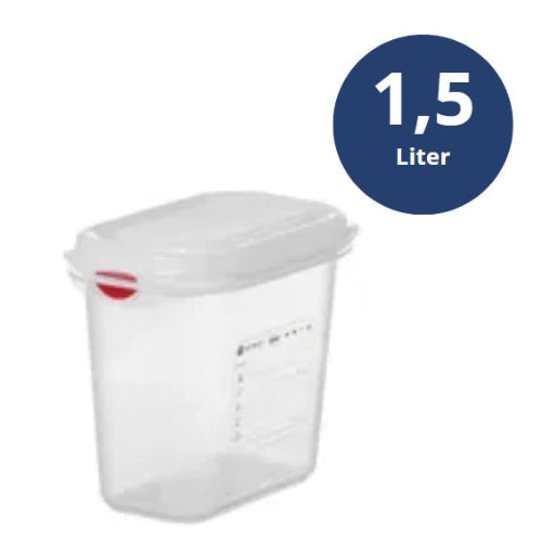 Voorraaddoos 150mm GN 1/9 PP met HACCP labels, 1.5 Liter