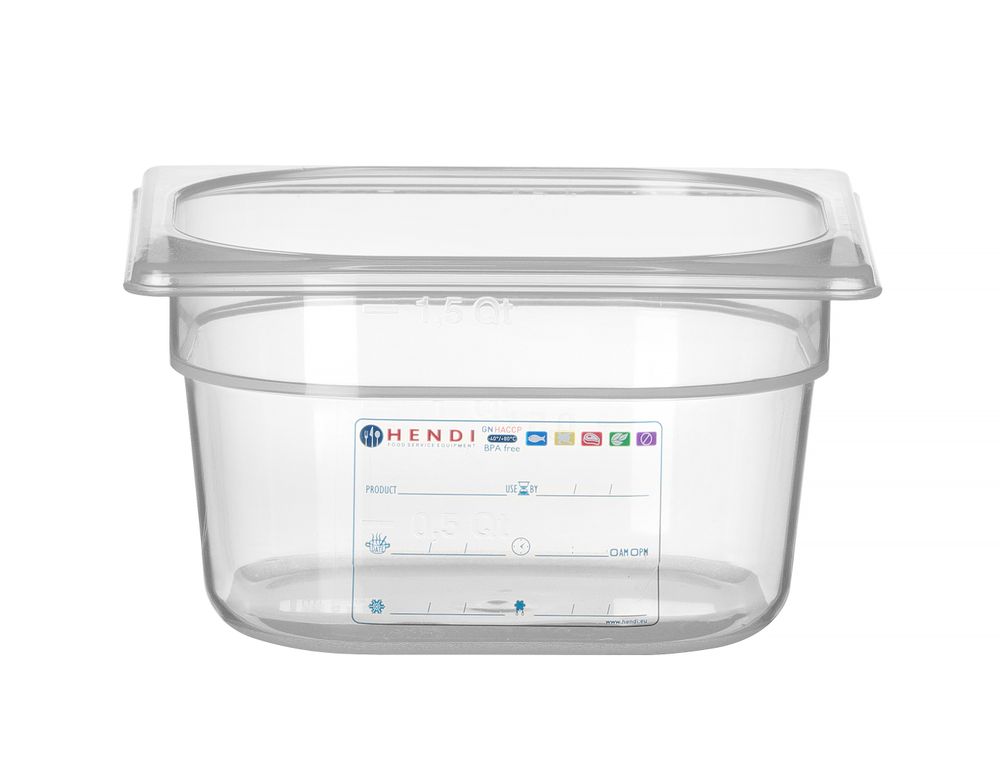 Container GN 1/6, HENDI, GN 1/6, 1,6L, Transparant, 176x162x(H)100mm