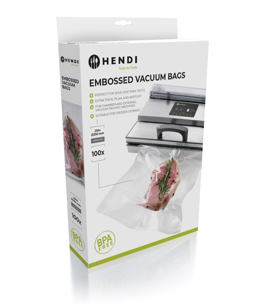 Vacumeerzakken met reliëf, HENDI, 100 st., 250x350mm