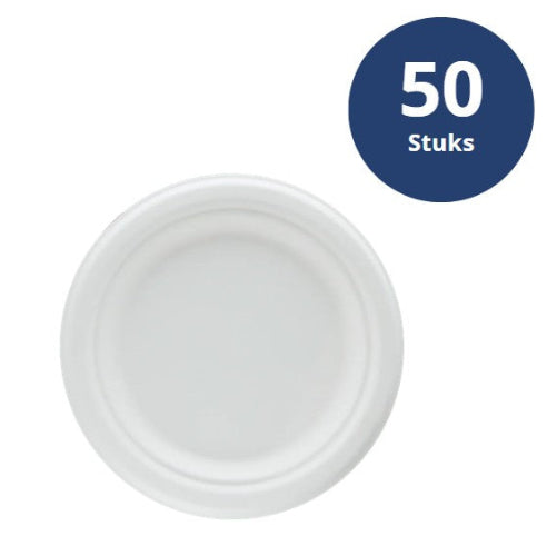 Suikkerriet Bord Ø18 cm - 50 stuks - BARSA - 100% biologisch afbreekbaar