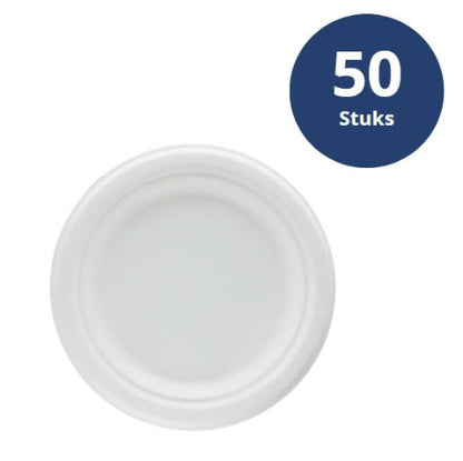 Suikkerriet Bord Ø18 cm - 50 stuks - BARSA - 100% biologisch afbreekbaar