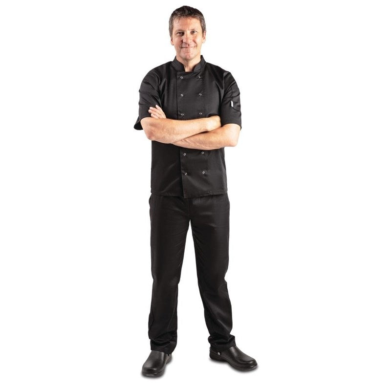 Koksbuis korte mouw Vegas, Whites Chefs Clothing, Zwart, Maat M