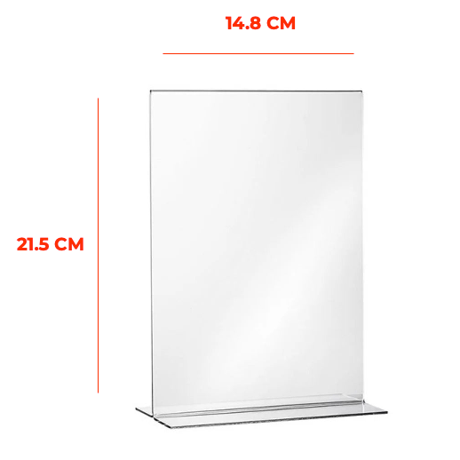 A5 Houder Plexi Menuhouder, BARSA, 21.5 x 15 cm, A5 standaard Recht