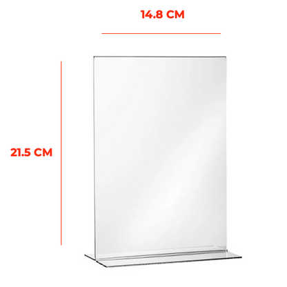 A5 Houder Plexi Menuhouder, BARSA, 21.5 x 15 cm, A5 standaard Recht