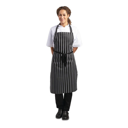 Halterschort Zwart/Wit Gestreept, Whites Chefs Clothing