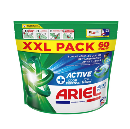 Ariel 4in1 Wasmiddel Pods, 60 Stuks, Actieve Geurbestrijding