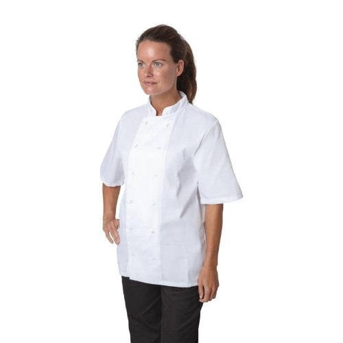 Koksbuis Korte Mouw Maat M 'Boston' - Whites Chefs Clothing - Wit