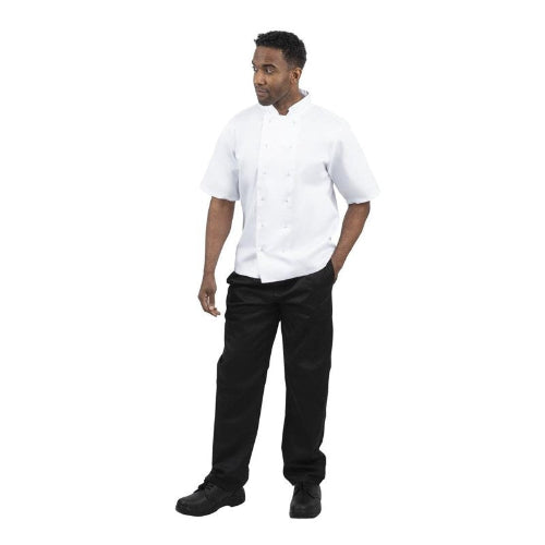 Koksbuis Korte Mouw Maat M 'Boston' - Whites Chefs Clothing - Wit
