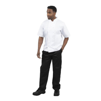 Koksbuis Korte Mouw Maat M 'Boston' - Whites Chefs Clothing - Wit