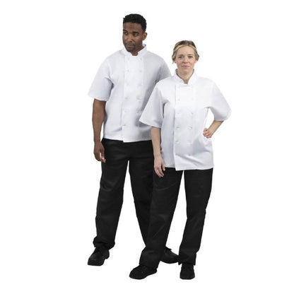 Koksbuis Korte Mouw Maat M 'Boston' - Whites Chefs Clothing - Wit