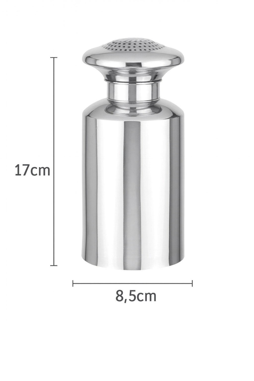 Zoutstrooier RVS met Schroefdop, BARSA, 17cm