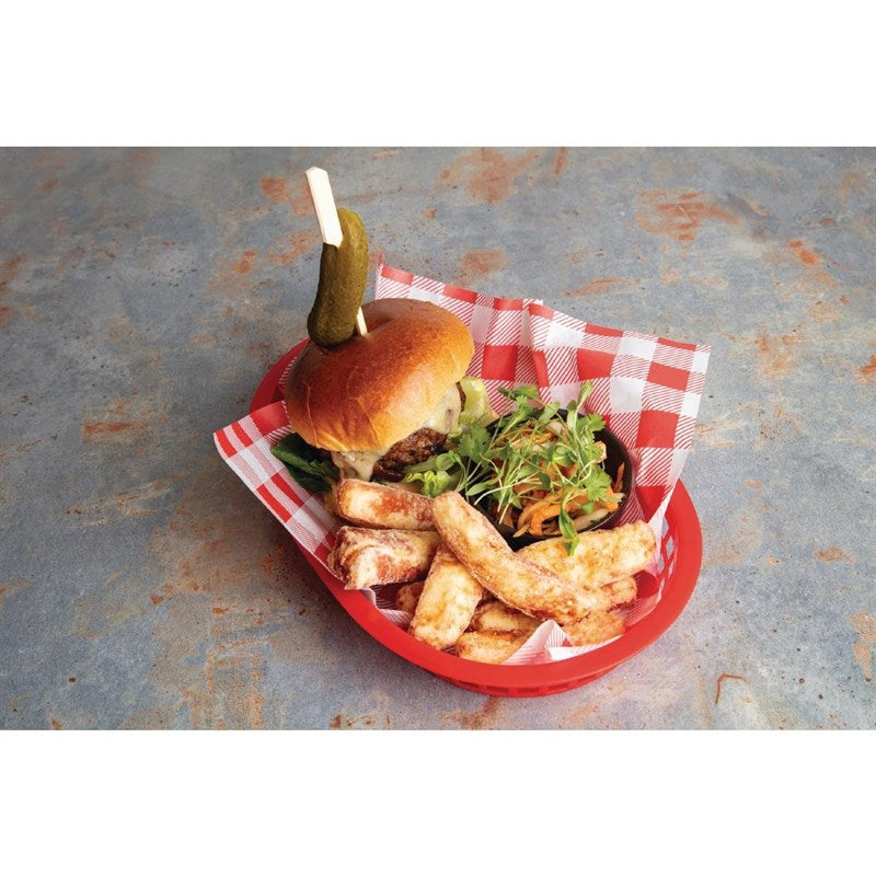 Vetvrij papier – 200 stuks, Gingham, Rood Klassiek Geruiten, 310x190mm