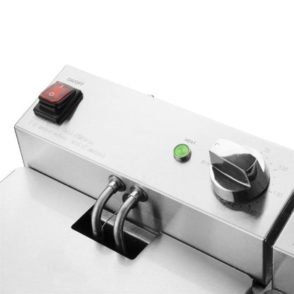 Dubbele Friteuse RVS, 2x5L, Elektrisch, Buffalo, 2x2.8kW