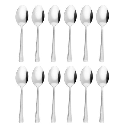 Olympia Harley Tafellepels - 12 Stuks - 19,5 cm - RVS 18/0 - Zilver