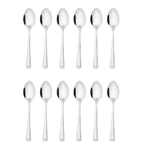 Olympia Harley Theelepels - 12 Stuks - 14 cm - RVS 18/0 - Zilver