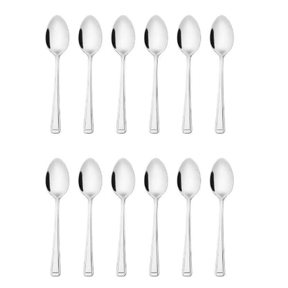 Olympia Harley Theelepels - 12 Stuks - 14 cm - RVS 18/0 - Zilver