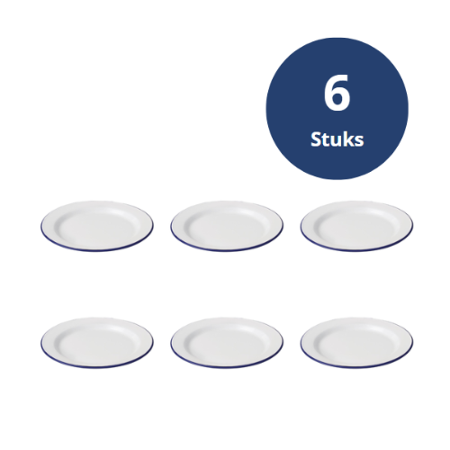 Olympia Emaille Bord - Ø30x(H)2,5cm ( Set van 6 )