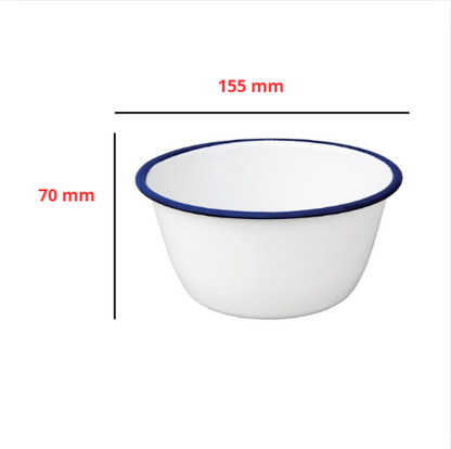 Emaille Schaaltjes/Puddingschalen, Olympia 155(Ø) x 70(H) mm, ( Set van 6 )