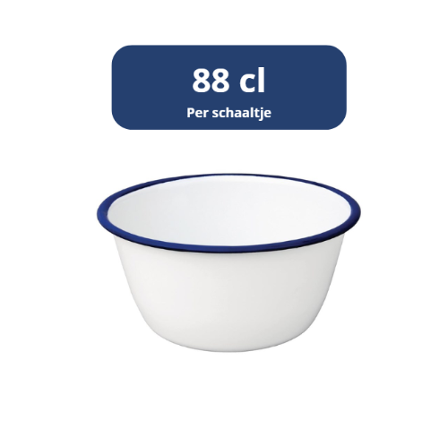 Emaille Schaaltjes/Puddingschalen, Olympia 155(Ø) x 70(H) mm, ( Set van 6 )