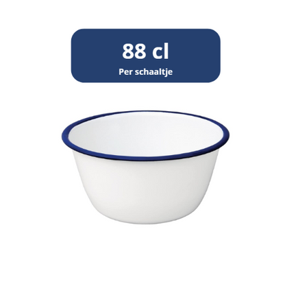 Emaille Schaaltjes/Puddingschalen, Olympia 155(Ø) x 70(H) mm, ( Set van 6 )