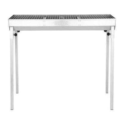 Buffalo Houtskoolbarbecue - 100x32x(H)90 cm - RVS - Groot Kookoppervlak