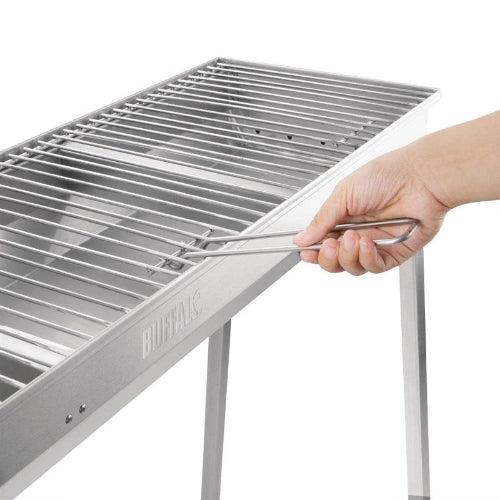 Buffalo Houtskoolbarbecue - 100x32x(H)90 cm - RVS - Groot Kookoppervlak