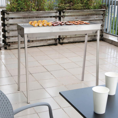 Buffalo Houtskoolbarbecue - 100x32x(H)90 cm - RVS - Groot Kookoppervlak