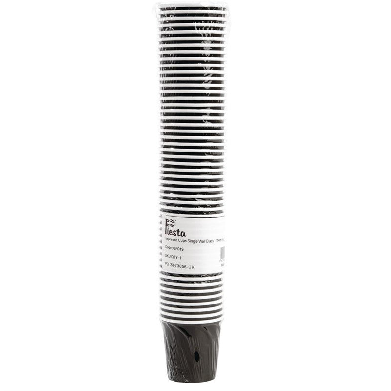 Fiesta Kartonnen Wegwerpbekers Espresso 12cl - Zwart (1000 Stuks )