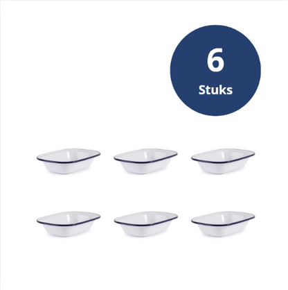 Emaille Ovenschalen/Serveerschalen, Olympia, 6 stuks, 180x135x40(H) mm