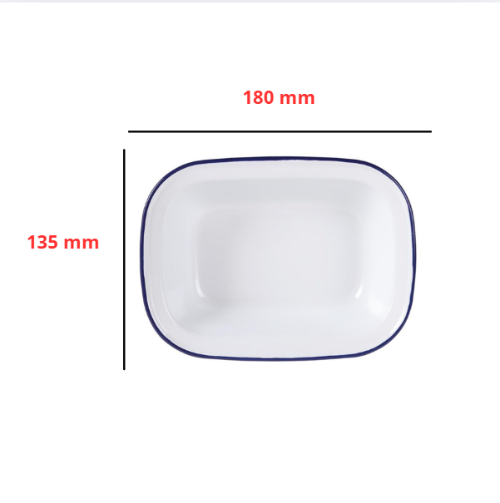 Emaille Ovenschalen/Serveerschalen, Olympia, 6 stuks, 180x135x40(H) mm