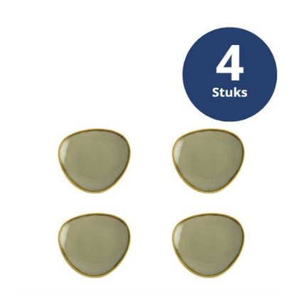 Olympia Kiln Borden - Driehoek - Mosgroen Ø28cm ( Set van 4 )