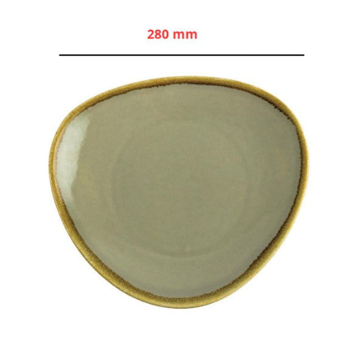 Olympia Kiln Borden - Driehoek - Mosgroen Ø28cm ( Set van 4 )