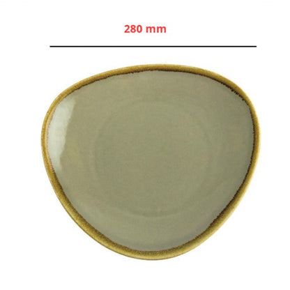 Olympia Kiln Borden - Driehoek - Mosgroen Ø28cm ( Set van 4 )