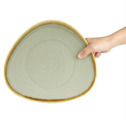 Olympia Kiln Borden - Driehoek - Mosgroen Ø28cm ( Set van 4 )