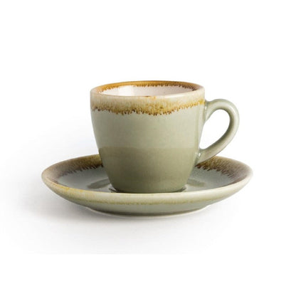 Olympia Kiln Espressoschotel Mosgroen Ø11,5cm ( Set van 6 ) - Schoteltjes voor kopjes van 85ml