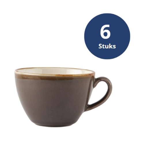 Olympia Kiln Cappuccino Kop Grijs 34cl ( Set van 6 )