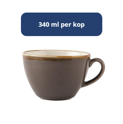Olympia Kiln Cappuccino Kop Grijs 34cl ( Set van 6 )
