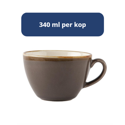 Olympia Kiln Cappuccino Kop Grijs 34cl ( Set van 6 )