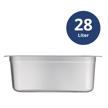 Gastronormbak GN Container 1/1, Vogue, 28L, RVS, 530x325x(H)200 mm