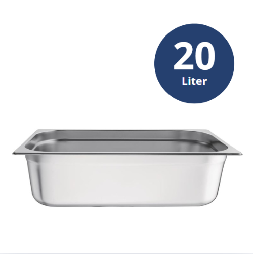 Gastronormbak GN Container 1/1, Vogue, 20L, RVS, 530x325x(H)150 mm