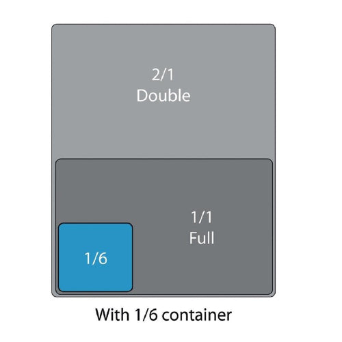 Gastronormbak GN Container 1/6, Vogue, 9L, RVS, 176x162x(H)150mm